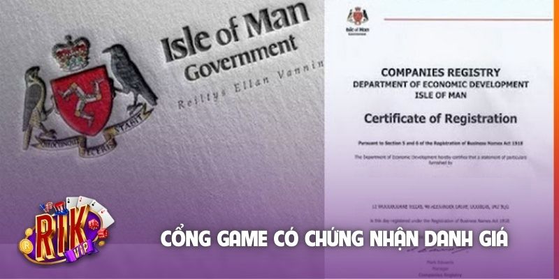 Cổng game có chứng nhận danh giá