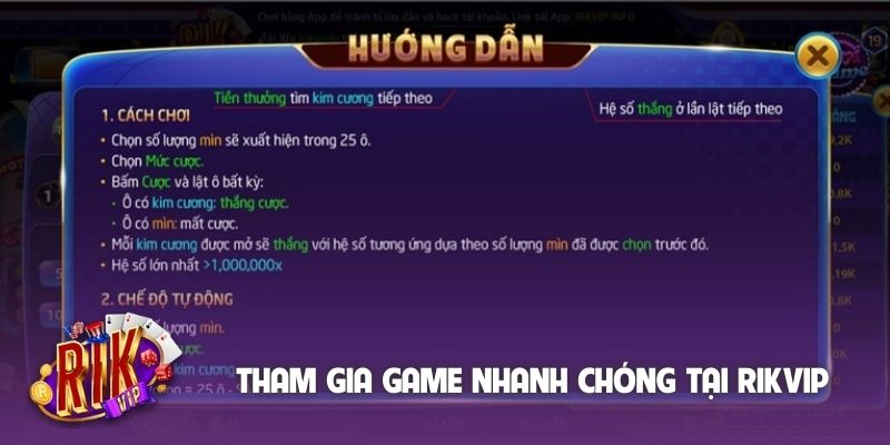 Tham gia game dò mìn nhanh chóng tại Rikvip